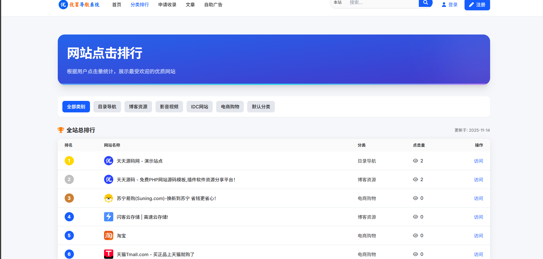 优茗导航系统源码 全开源精美UI带后台 快速搭建个人团队网址导航 图片 优茗导航系统源码 全开源精美UI带后台 快速搭建个人团队网址导航 图片