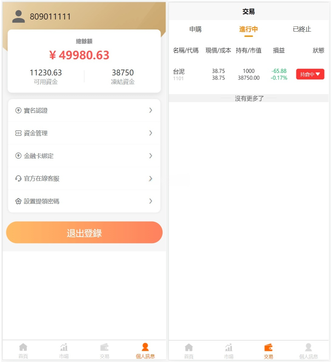 台股交易平台系统源码 PHP+UniApp 图片