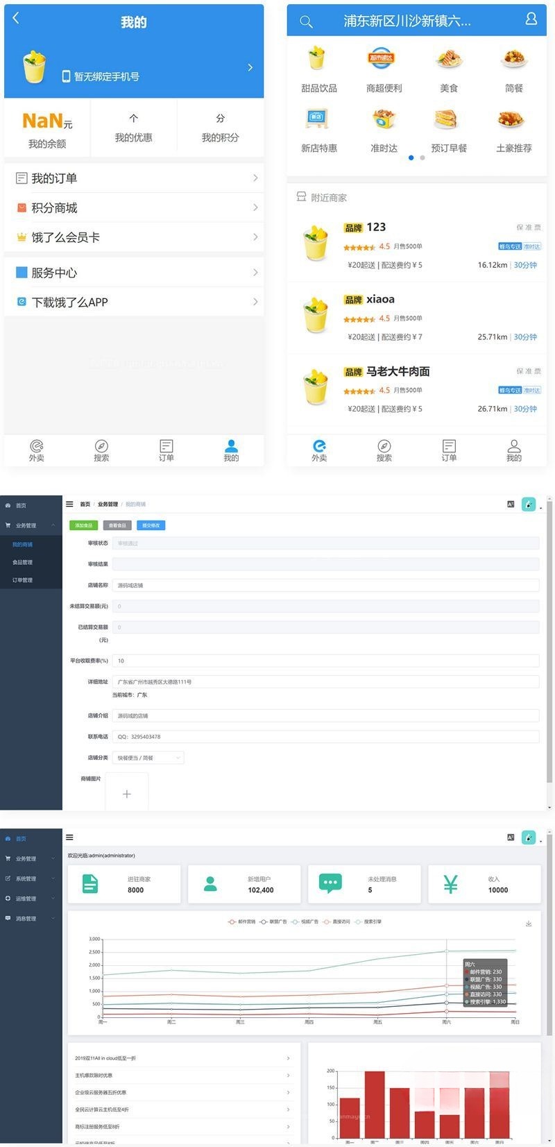 Spring Boot+Vue仿饿了么外卖系统源码 前后端分离 图片 Spring Boot+Vue仿饿了么外卖系统源码 前后端分离 图片