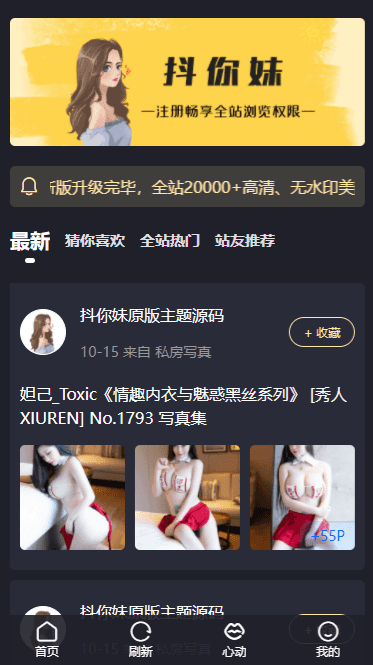 抖你妹WordPress主题源码 仿抖音图片模式SEO优化 图片