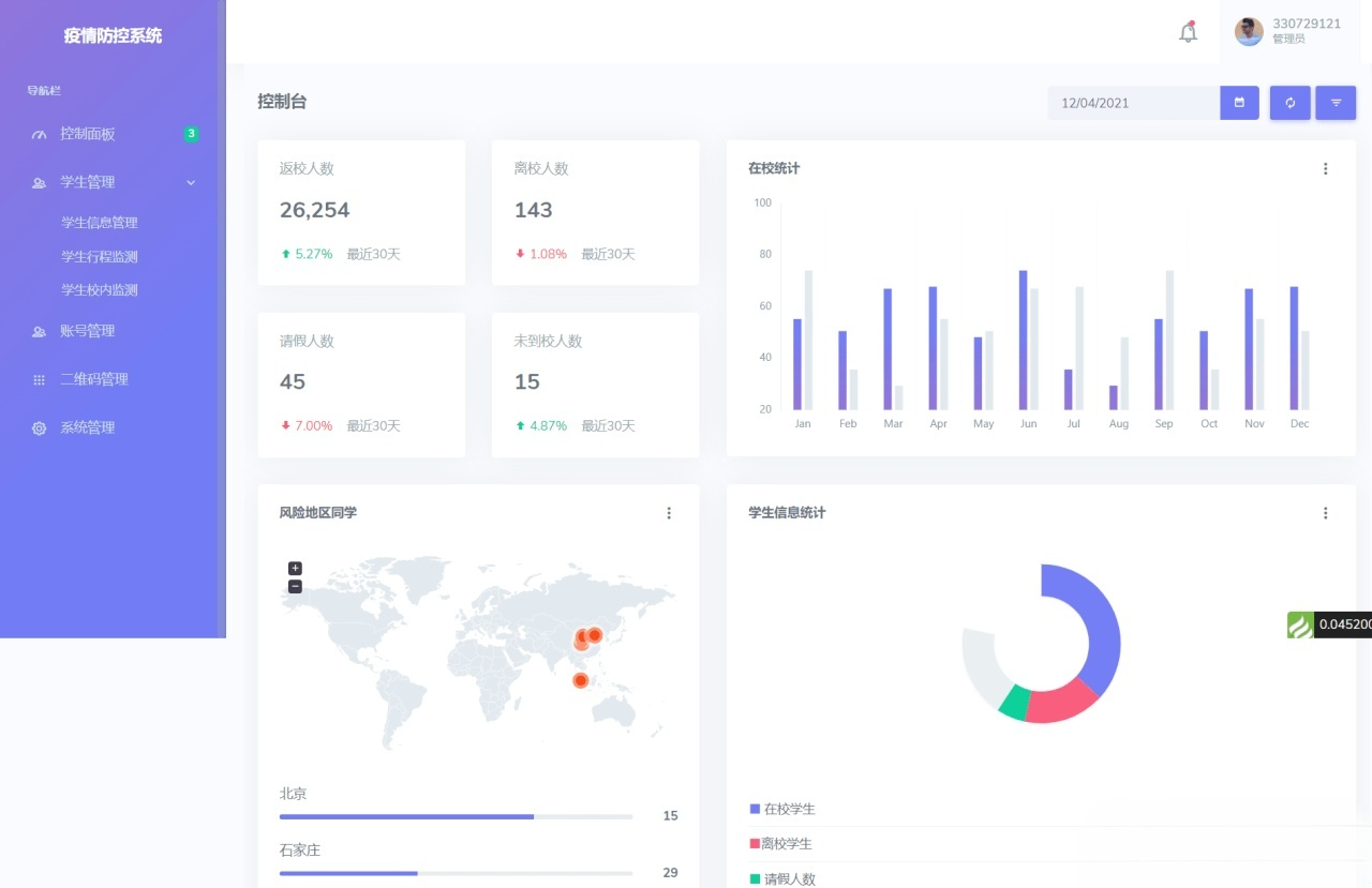ThinkPHP 校园疫情出入登记管理系统源码 图片 ThinkPHP 校园疫情出入登记管理系统源码 图片