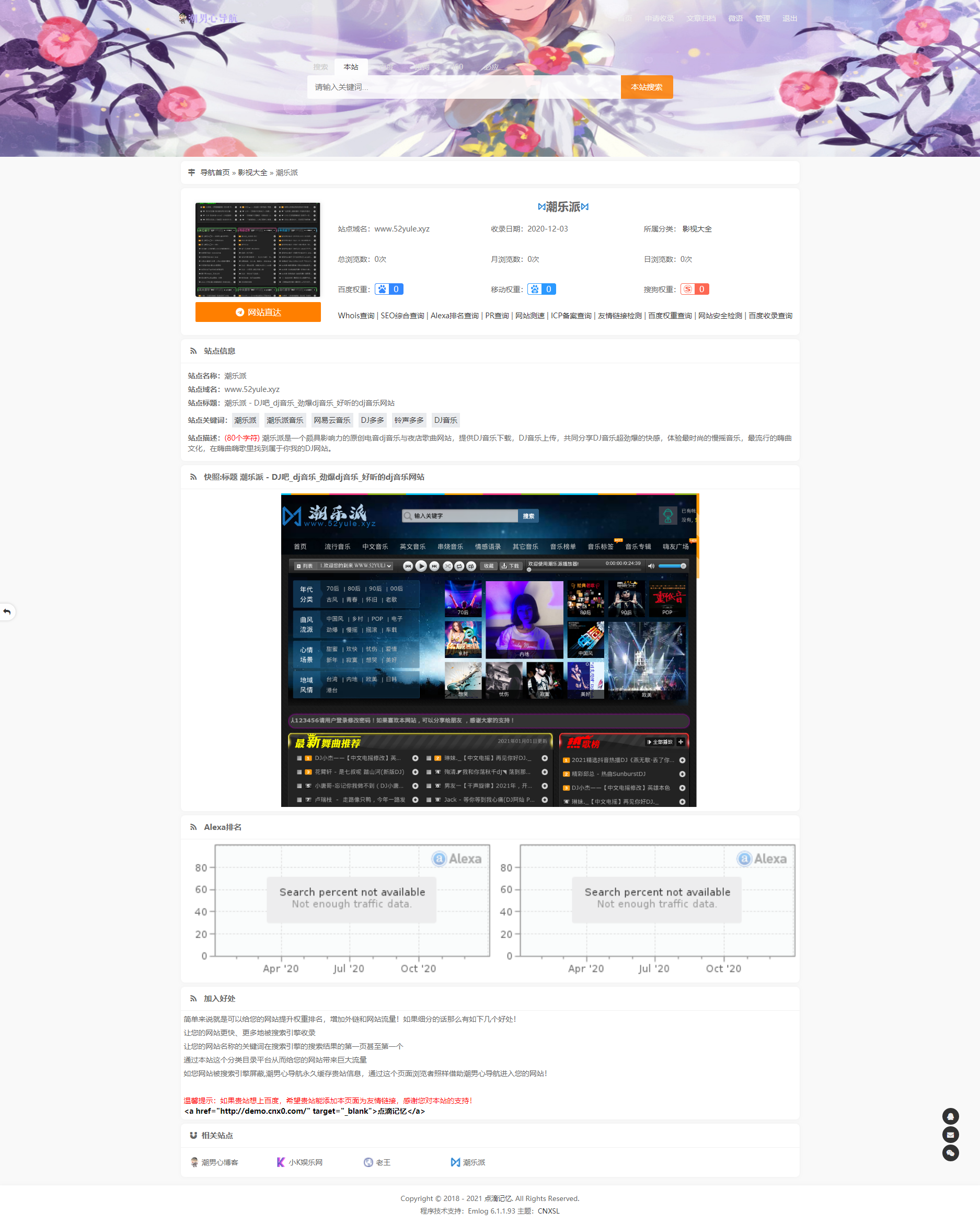 CNXSL emlog导航主题 收录网址与文章管理模板 图片 CNXSL emlog导航主题 收录网址与文章管理模板 图片