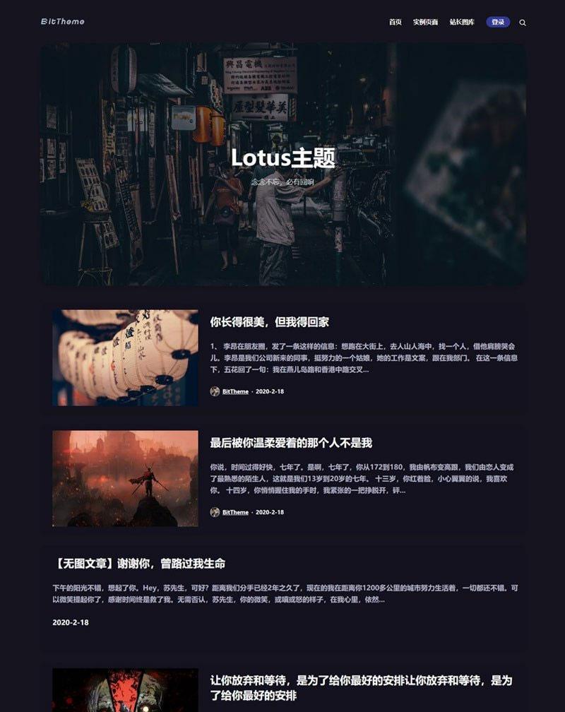 WordPress Lotus暗黑极客自媒体博客主题 图片