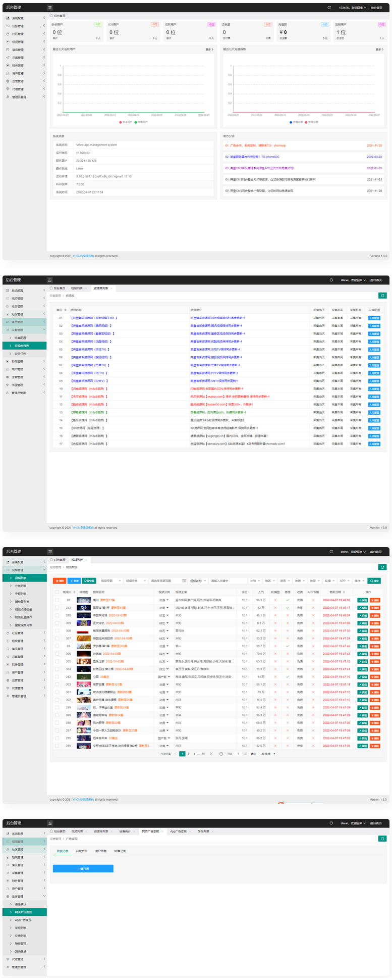 YHCMS英皇CMS影视系统PHP源码 MYSQL快速建站 图片