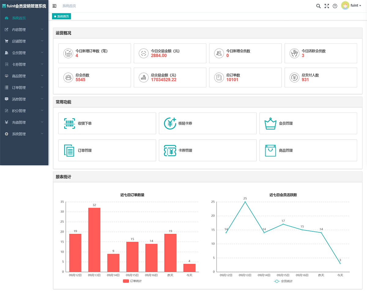fuint会员营销系统 Java+Uniapp开源会员管理源码 图片 fuint会员营销系统 Java+Uniapp开源会员管理源码 图片