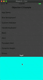 iOS底部弹窗组件 拖拽关闭自定义动画 图片 iOS底部弹窗组件 拖拽关闭自定义动画 图片